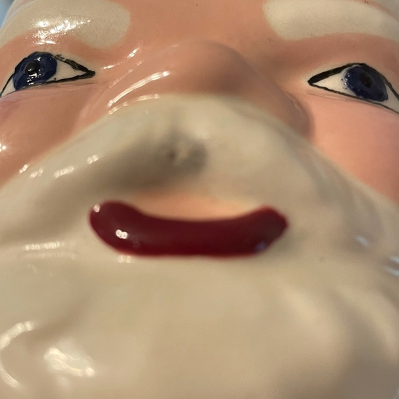 Vintage Handmade Ceramic Santa Head Figural Christmas Cocoa Coffee Mugs Set of 2 - Picture 8 of 8